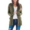 ZESICA Women’s Cardigan Sweaters 2026 Fall Button Down Open Front Cable Knit Casual Trendy Winter Clothing Outerwear(Armygreen)