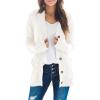 ZESICA Women’s Cardigan Sweaters 2026 Fall Button Down Open Front Cable Knit Casual Trendy Winter Clothing Outerwear(Beige)