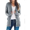 ZESICA Women’s Cardigan Sweaters 2026 Fall Button Down Open Front Cable Knit Casual Trendy Winter Clothing Outerwear(Grey)