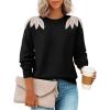ZESICA Women’s Fall Long Sleeve Sweaters 2026 Crew Neck Knit Loose Dressy Pullover Tops Winter Trendy Outfits(Black)