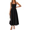 ZESICA Women’s Summer Sleeveless Halter Midi Dress 2026 Off Shoulder High Waist Flowy Beach Wedding Guest Long Dresses(Black)