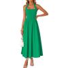 ZESICA Women’s Summer Sleeveless Halter Midi Dress 2026 Off Shoulder High Waist Flowy Beach Wedding Guest Long Dresses(Green)