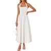 ZESICA Women’s Summer Sleeveless Halter Midi Dress 2026 Off Shoulder High Waist Flowy Beach Wedding Guest Long Dresses(Ivory)