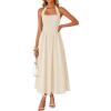 ZESICA Women’s Summer Sleeveless Halter Midi Dress 2026 Off Shoulder High Waist Flowy Beach Wedding Guest Long Dresses(Lightapricot)