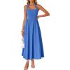 ZESICA Women’s Summer Sleeveless Halter Midi Dress 2026 Off Shoulder High Waist Flowy Beach Wedding Guest Long Dresses(Royal Blue)