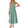 ZESICA Women’s Summer Sleeveless Halter Midi Dress 2026 Off Shoulder High Waist Flowy Beach Wedding Guest Long Dresses(Sage)