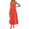 ZESICA Women’s Summer Sleeveless Halter Midi Dress 2026 Off Shoulder High Waist Flowy Beach Wedding Guest Long Dresses(Watermelonred)