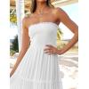 ZESICA Women’s 2026 Summer Bohemian Strapless Off Shoulder Lace Trim Backless Flowy A Line Beach Long Maxi Dress