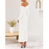 ZESICA Women’s Fall Floral Off Shoulder Bodycon Maxi Dresses 2026 Long Sleeve Ruched Elegant Cocktail Party Dress(White)