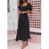 ZESICA Women’s 2026 Summer Boho Floral Print Square Neck Ruffle Swing Beach Long Maxi Dress(Black)