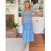 ZESICA Women’s 2026 Summer Boho Floral Print Square Neck Ruffle Swing Beach Long Maxi Dress(Bluishviolet)