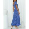 ZESICA Women’s 2026 Summer Boho Floral Print Square Neck Ruffle Swing Beach Long Maxi Dress(Cobalt)