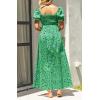 ZESICA Women’s 2026 Summer Boho Floral Print Square Neck Ruffle Swing Beach Long Maxi Dress(Grassgreen)