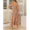 ZESICA Women’s 2026 Summer Boho Floral Print Square Neck Ruffle Swing Beach Long Maxi Dress(Greygreen)