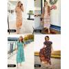 ZESICA Women’s 2026 Summer Boho Floral Print Square Neck Ruffle Swing Beach Long Maxi Dress(Tangerine)