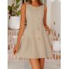 ZESICA Women’s Sleeveless Cocktail Mini Dresses 2026 Summer Elegant Crewneck Formal Business Party A Line Short Dress(Apricot)