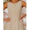 ZESICA Women’s Sleeveless Cocktail Mini Dresses 2026 Summer Elegant Crewneck Formal Business Party A Line Short Dress(Apricot)