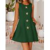ZESICA Women’s Sleeveless Cocktail Mini Dresses 2026 Summer Elegant Crewneck Formal Business Party A Line Short Dress(Green)