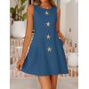 ZESICA Women’s Sleeveless Cocktail Mini Dresses 2026 Summer Elegant Crewneck Formal Business Party A Line Short Dress(Navy)
