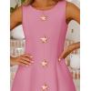 ZESICA Women’s Sleeveless Cocktail Mini Dresses 2026 Summer Elegant Crewneck Formal Business Party A Line Short Dress(Pink)