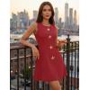 ZESICA Women’s Sleeveless Cocktail Mini Dresses 2026 Summer Elegant Crewneck Formal Business Party A Line Short Dress(Red)
