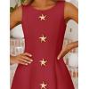 ZESICA Women’s Sleeveless Cocktail Mini Dresses 2026 Summer Elegant Crewneck Formal Business Party A Line Short Dress(Red)