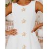 ZESICA Women’s Sleeveless Cocktail Mini Dresses 2026 Summer Elegant Crewneck Formal Business Party A Line Short Dress(White)