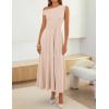 ZESICA Womens Summer One Shoulder Cocktail Maxi Dress 2026 Formal Sleeveless Flowy Wedding Guest Party Dresses with Belt(Apricot)