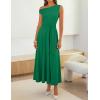 ZESICA Womens Summer One Shoulder Cocktail Maxi Dress 2026 Formal Sleeveless Flowy Wedding Guest Party Dresses with Belt(Green)