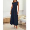 ZESICA Womens Summer One Shoulder Cocktail Maxi Dress 2026 Formal Sleeveless Flowy Wedding Guest Party Dresses with Belt(Navy)