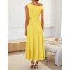 ZESICA Womens Summer One Shoulder Cocktail Maxi Dress 2026 Formal Sleeveless Flowy Wedding Guest Party Dresses with Belt(Yellow)