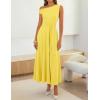 ZESICA Womens Summer One Shoulder Cocktail Maxi Dress 2026 Formal Sleeveless Flowy Wedding Guest Party Dresses with Belt(Yellow)