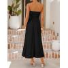 ZESICA Women’s Summer Sleeveless Midi Dress 2026 Strapless Ruched A Line Flowy Wedding Guest Party Beach Long Dresses(Black)