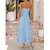 ZESICA Women’s Summer Sleeveless Midi Dress 2026 Strapless Ruched A Line Flowy Wedding Guest Party Beach Long Dresses(Blue)
