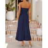 ZESICA Women’s Summer Sleeveless Midi Dress 2026 Strapless Ruched A Line Flowy Wedding Guest Party Beach Long Dresses(Navy)