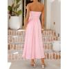ZESICA Women’s Summer Sleeveless Midi Dress 2026 Strapless Ruched A Line Flowy Wedding Guest Party Beach Long Dresses(Pink)