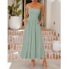 ZESICA Women’s Summer Sleeveless Midi Dress 2026 Strapless Ruched A Line Flowy Wedding Guest Party Beach Long Dresses(Sage)