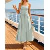 ZESICA Women’s Summer Sleeveless Midi Dress 2026 Strapless Ruched A Line Flowy Wedding Guest Party Beach Long Dresses(Sage)