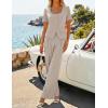 ZESICA Women’s Summer Two Pieces Suits Set 2026 Short Sleeve Blazer Wide Leg Pants Business Casual Outfits Sets(Grey Khaki)