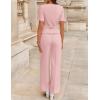 ZESICA Women’s Summer Two Pieces Suits Set 2026 Short Sleeve Blazer Wide Leg Pants Business Casual Outfits Sets(Light Pink)