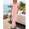 ZESICA Women’s Summer Two Pieces Suits Set 2026 Short Sleeve Blazer Wide Leg Pants Business Casual Outfits Sets(Light Pink)