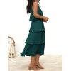 ZESICA Women’s 2026 Summer Sleeveless Halter Neck Ruffle Tiered Layed Chiffon Flowy Swing Long Midi Dress(Darkgreen)