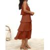 ZESICA Women’s 2026 Summer Sleeveless Halter Neck Ruffle Tiered Layed Chiffon Flowy Swing Long Midi Dress(Maple)