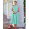 ZESICA Women’s 2026 Summer Sleeveless Halter Neck Ruffle Tiered Layed Chiffon Flowy Swing Long Midi Dress(Mint)