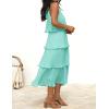 ZESICA Women’s 2026 Summer Sleeveless Halter Neck Ruffle Tiered Layed Chiffon Flowy Swing Long Midi Dress(Mint)