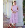 ZESICA Women’s 2026 Summer Sleeveless Halter Neck Ruffle Tiered Layed Chiffon Flowy Swing Long Midi Dress(Purple)