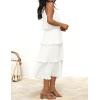 ZESICA Women’s 2026 Summer Sleeveless Halter Neck Ruffle Tiered Layed Chiffon Flowy Swing Long Midi Dress(White)