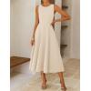 ZESICA Women’s 2026 Summer Sleeveless Midi Dresses Crewneck A Line Elegant Cocktail Party Flowy Long Dress(Apricot)