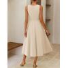 ZESICA Women’s 2026 Summer Sleeveless Midi Dresses Crewneck A Line Elegant Cocktail Party Flowy Long Dress(Apricot)