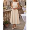 ZESICA Women’s 2026 Summer Sleeveless Midi Dresses Crewneck A Line Elegant Cocktail Party Flowy Long Dress(Apricot)